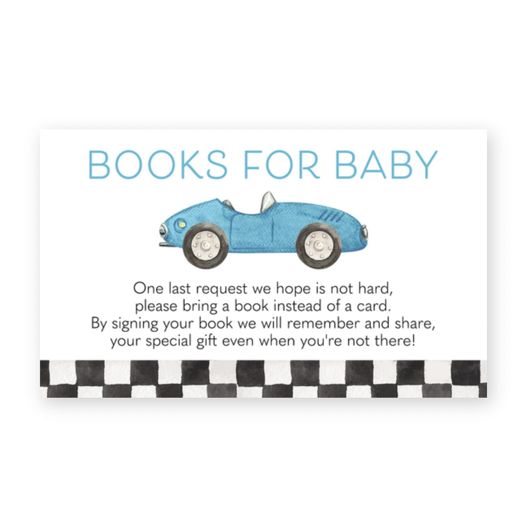 Race Car Baby Bring a Book Card