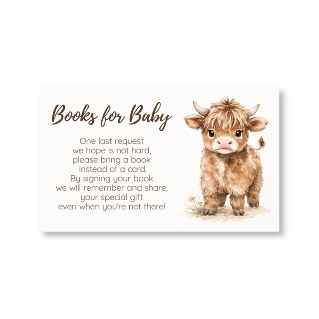 Highland Cow Bring a Book Card