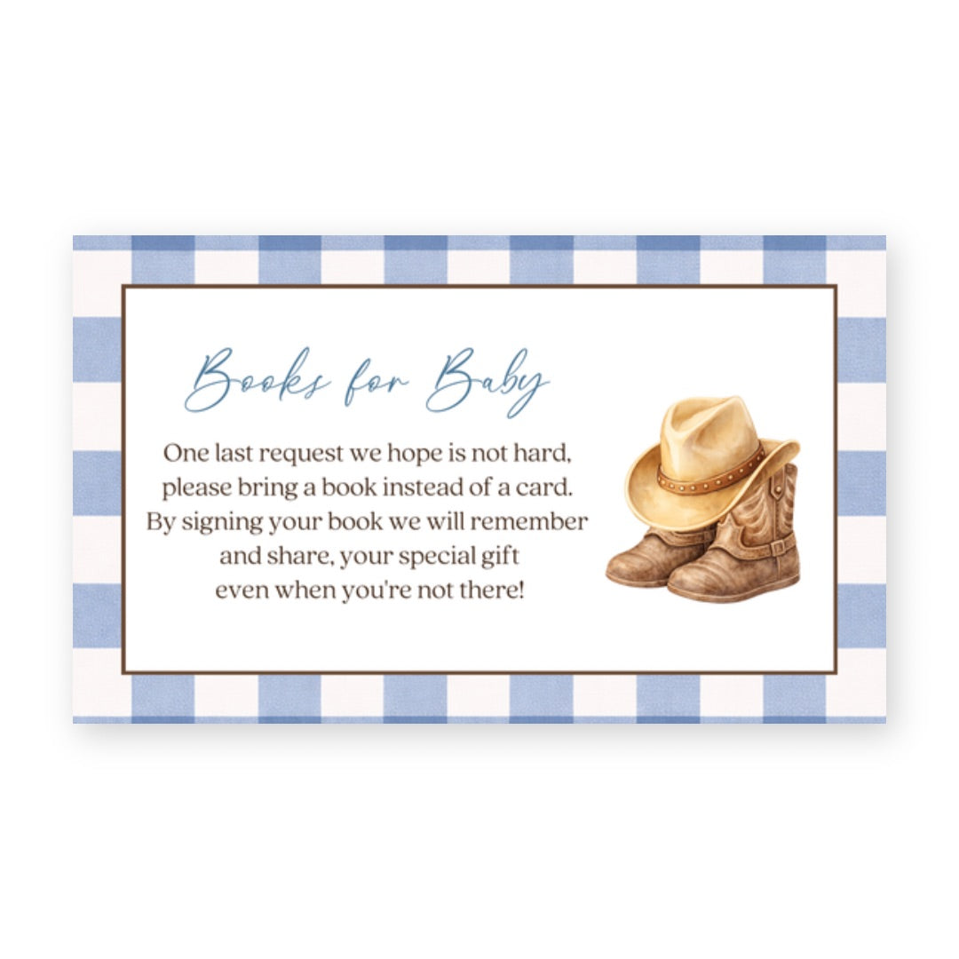 Cowboy Baby Bring a Book Card