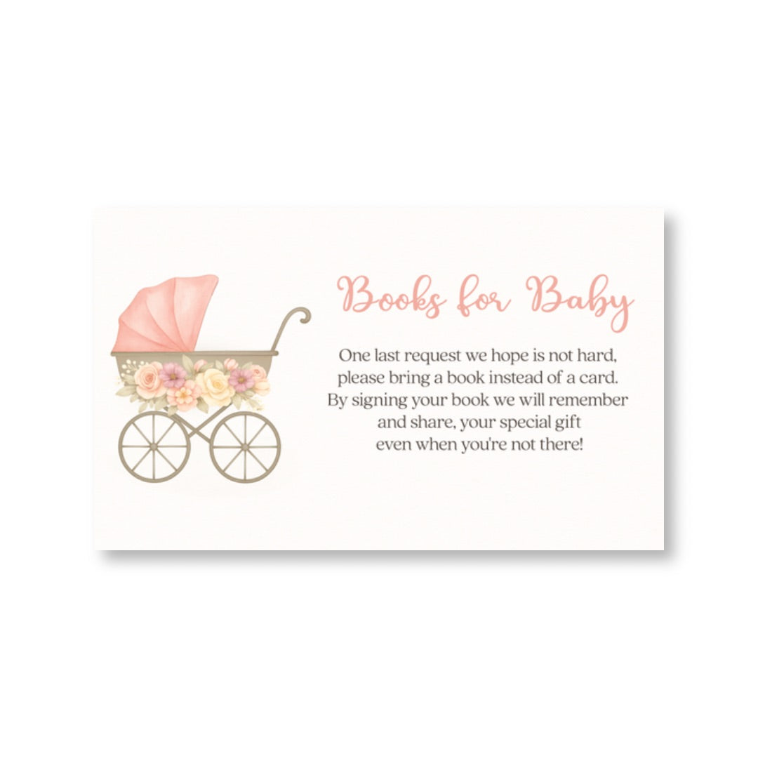 Pink Vintage Carriage Bring a Book Card