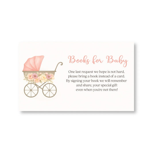 Pink Vintage Carriage Bring a Book Card