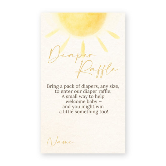 A Little Ray of Sunshine Diaper Raffle Ticket