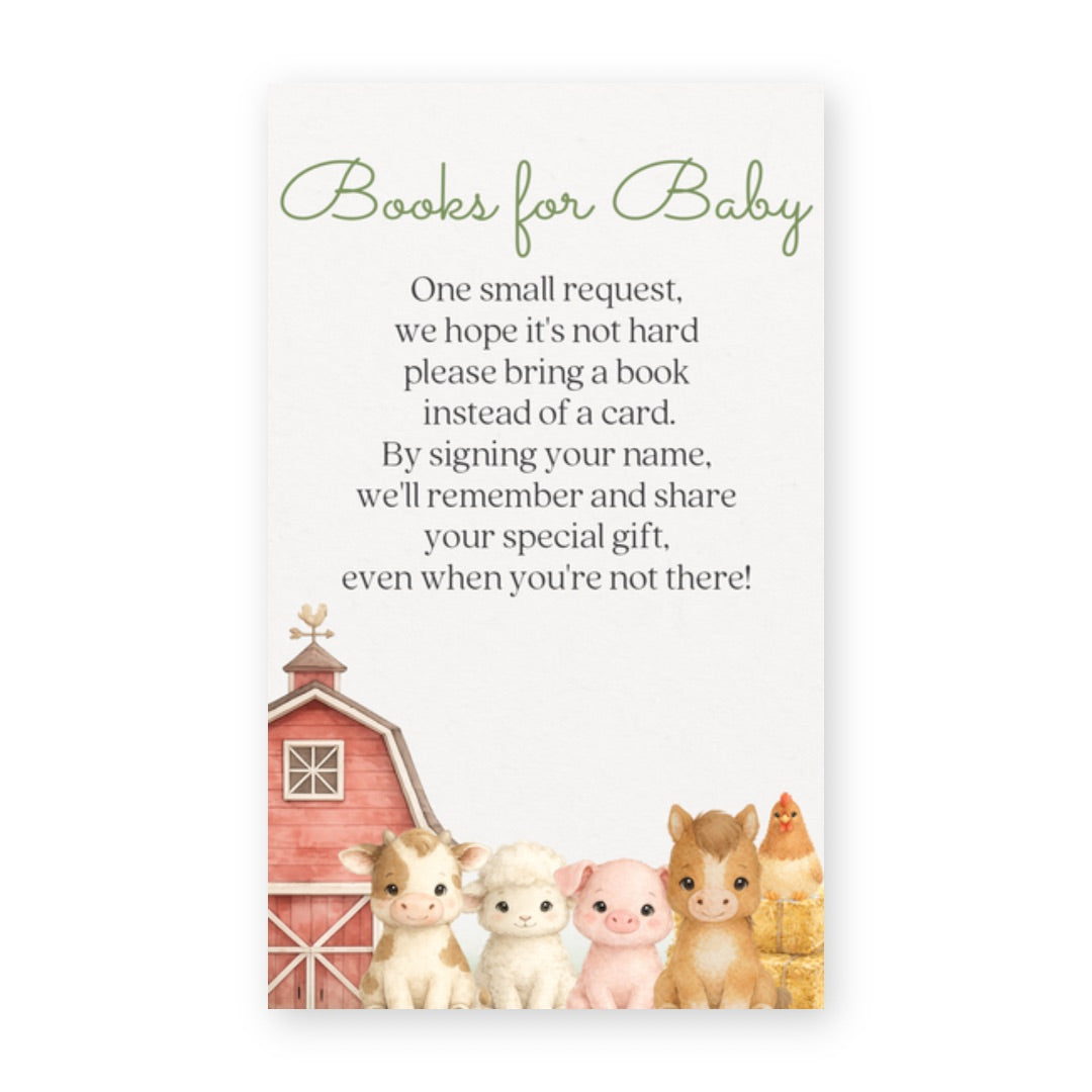 Barnyard Baby Bring a Book Card
