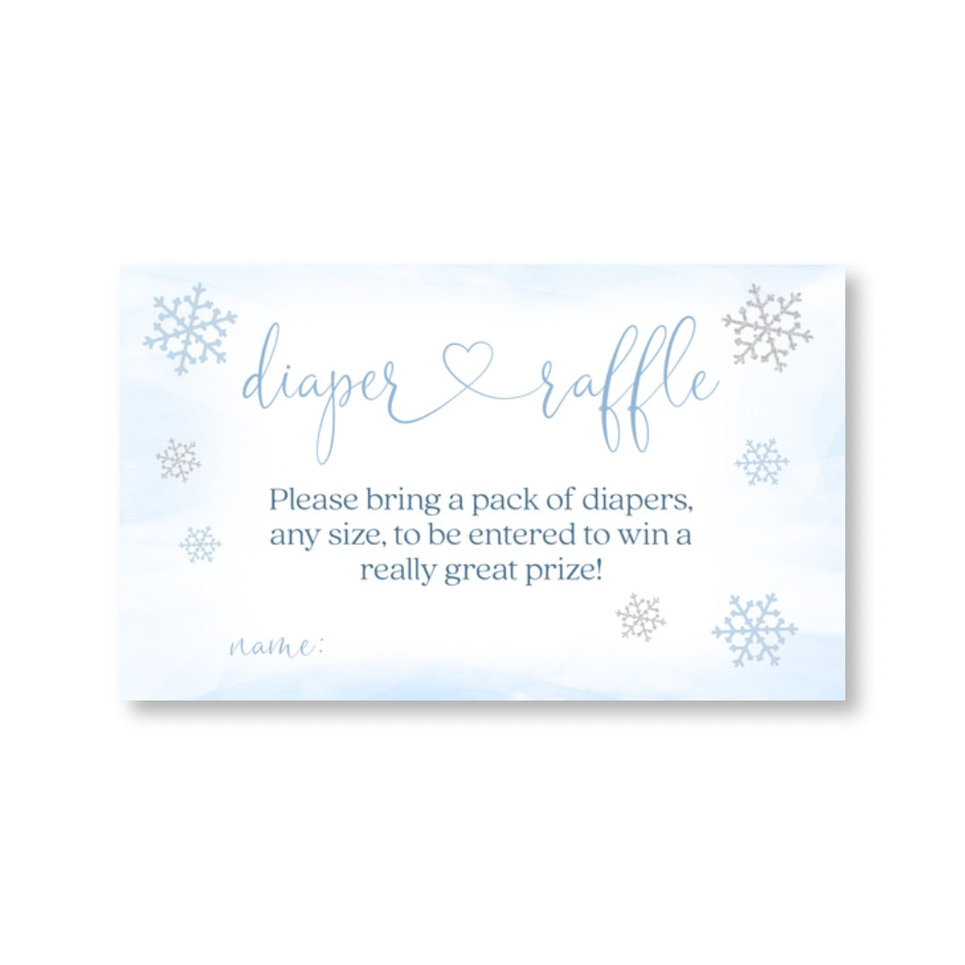 Little Snowflake Blue Diaper Raffle Ticket