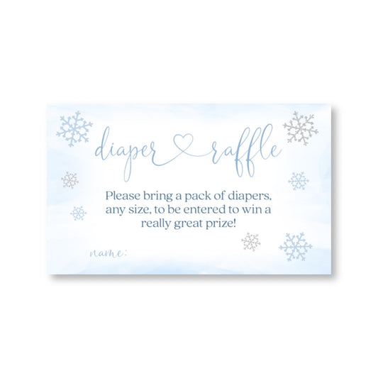 Little Snowflake Blue Diaper Raffle Ticket
