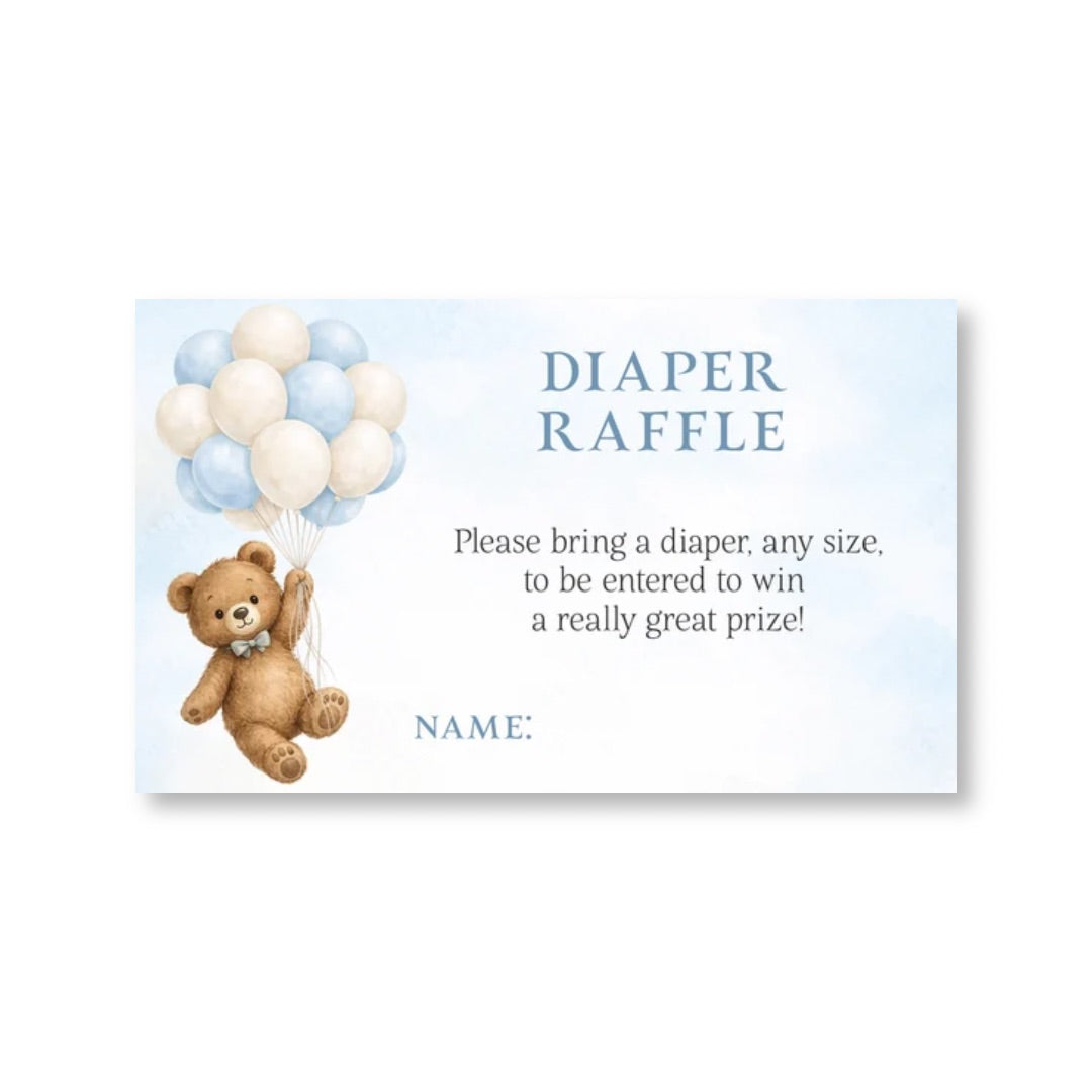 Bearly Wait Blue Diaper Raffle Ticket