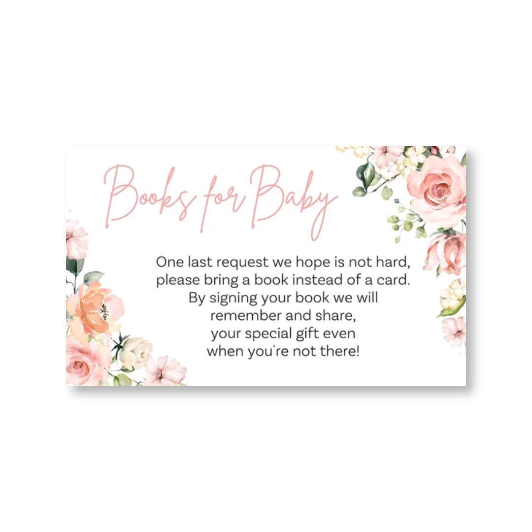 It's A Girl Floral Bring a Book Card