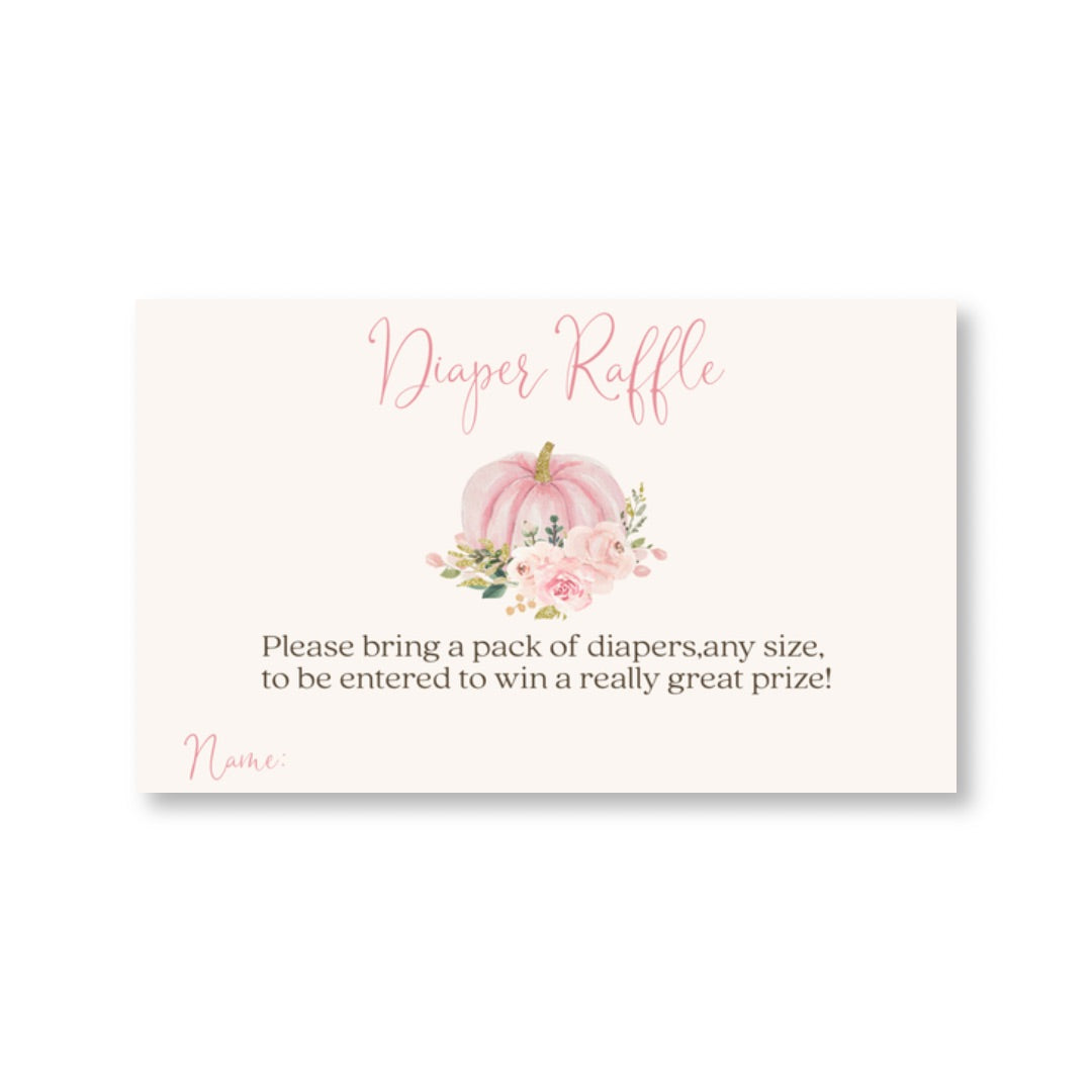 Painted Pumpkin Pink Diaper Raffle Ticket