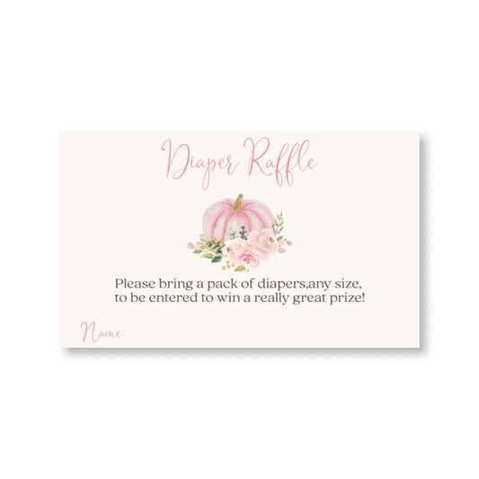 Painted Pumpkin Pink Diaper Raffle Ticket