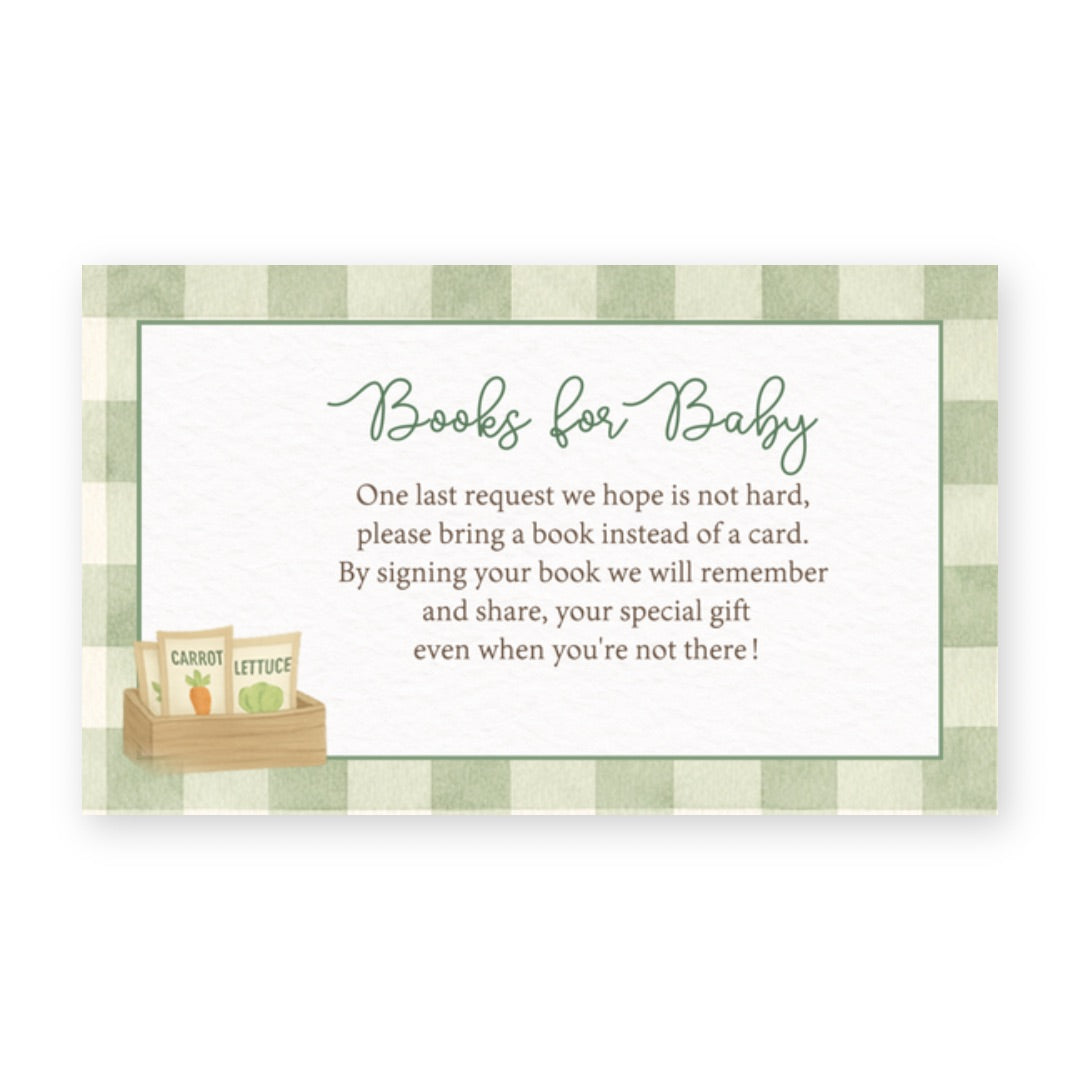 Locally Grown Baby Bring a Book Card
