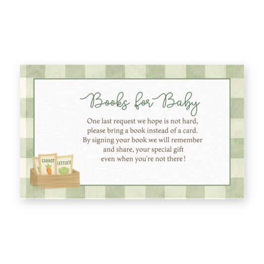 Locally Grown Baby Bring a Book Card