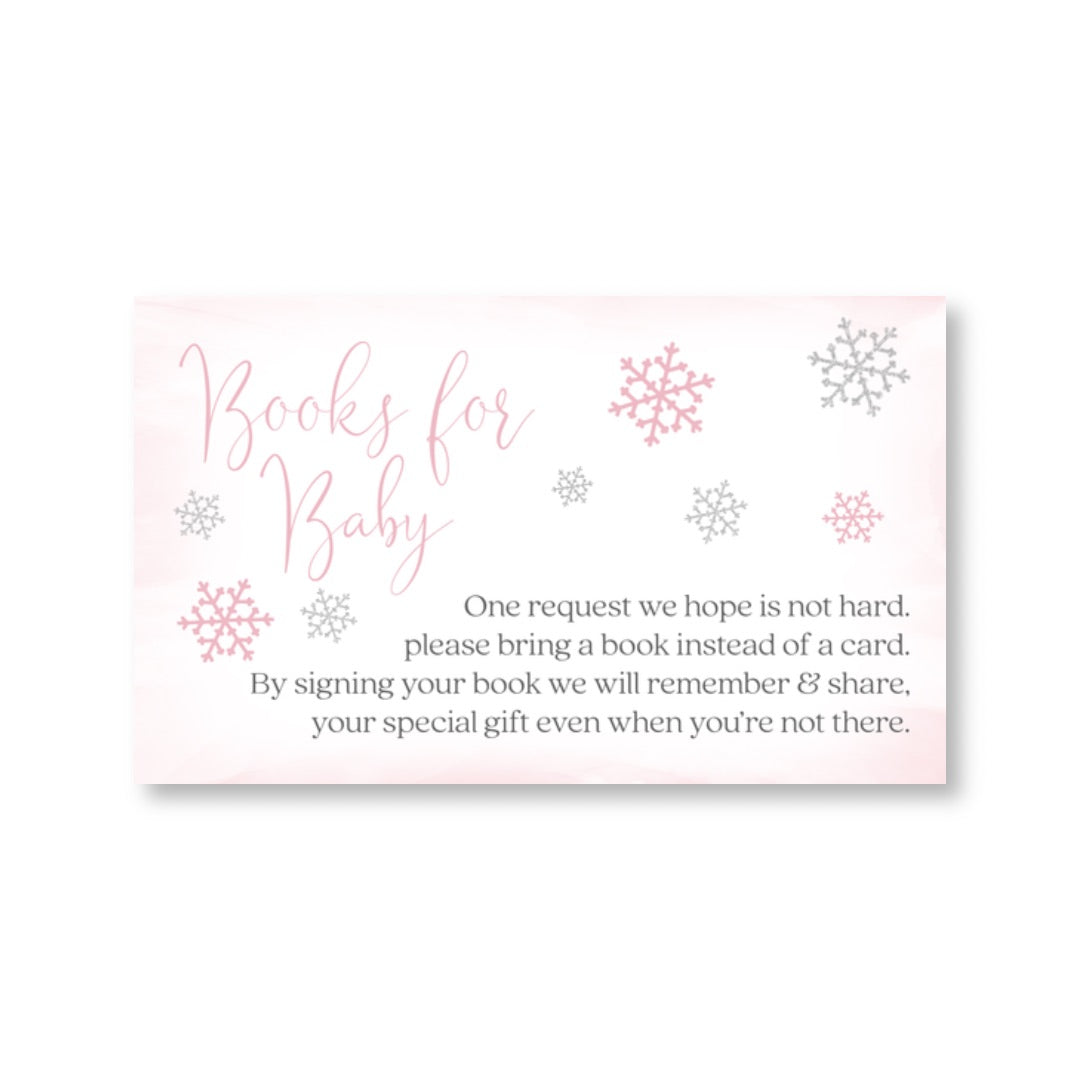 Little Snowflake Pink Bring a Book Card