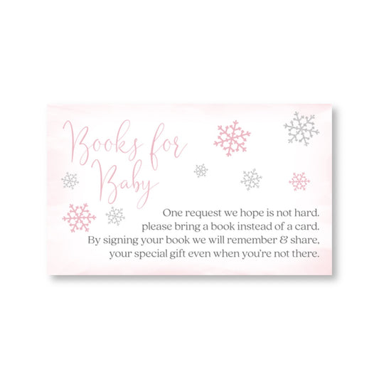 Little Snowflake Pink Bring a Book Card