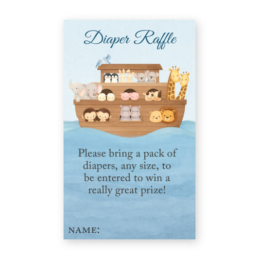 Noah's Ark Diaper Raffle Ticket
