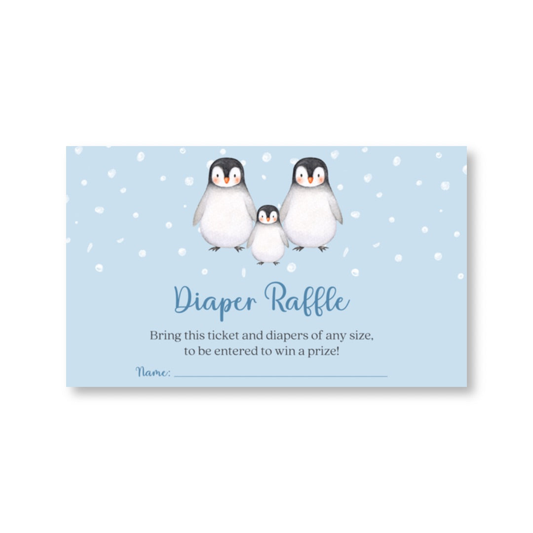 Penguin Diaper Raffle Ticket