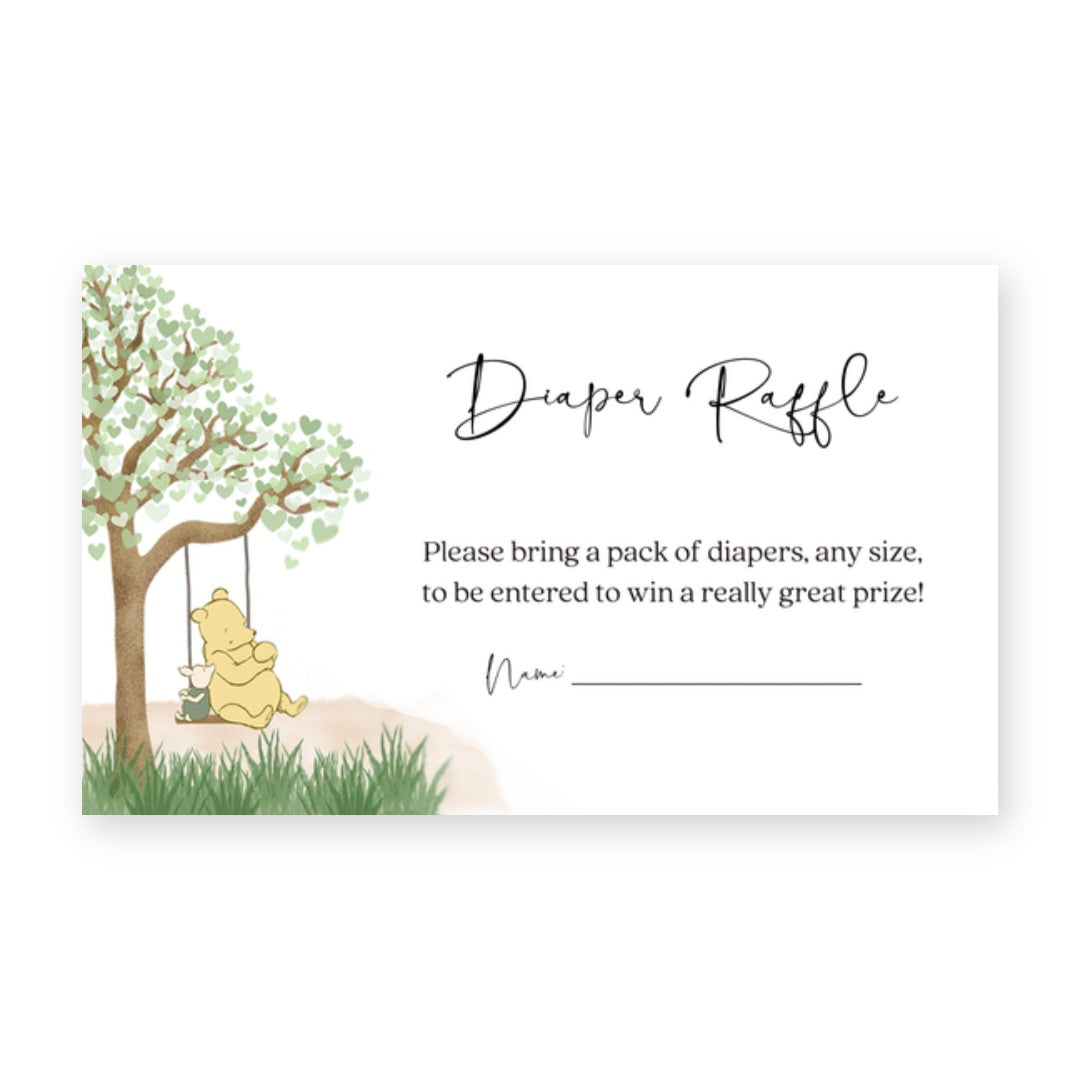 Winnie Horizontal Diaper Raffle Ticket