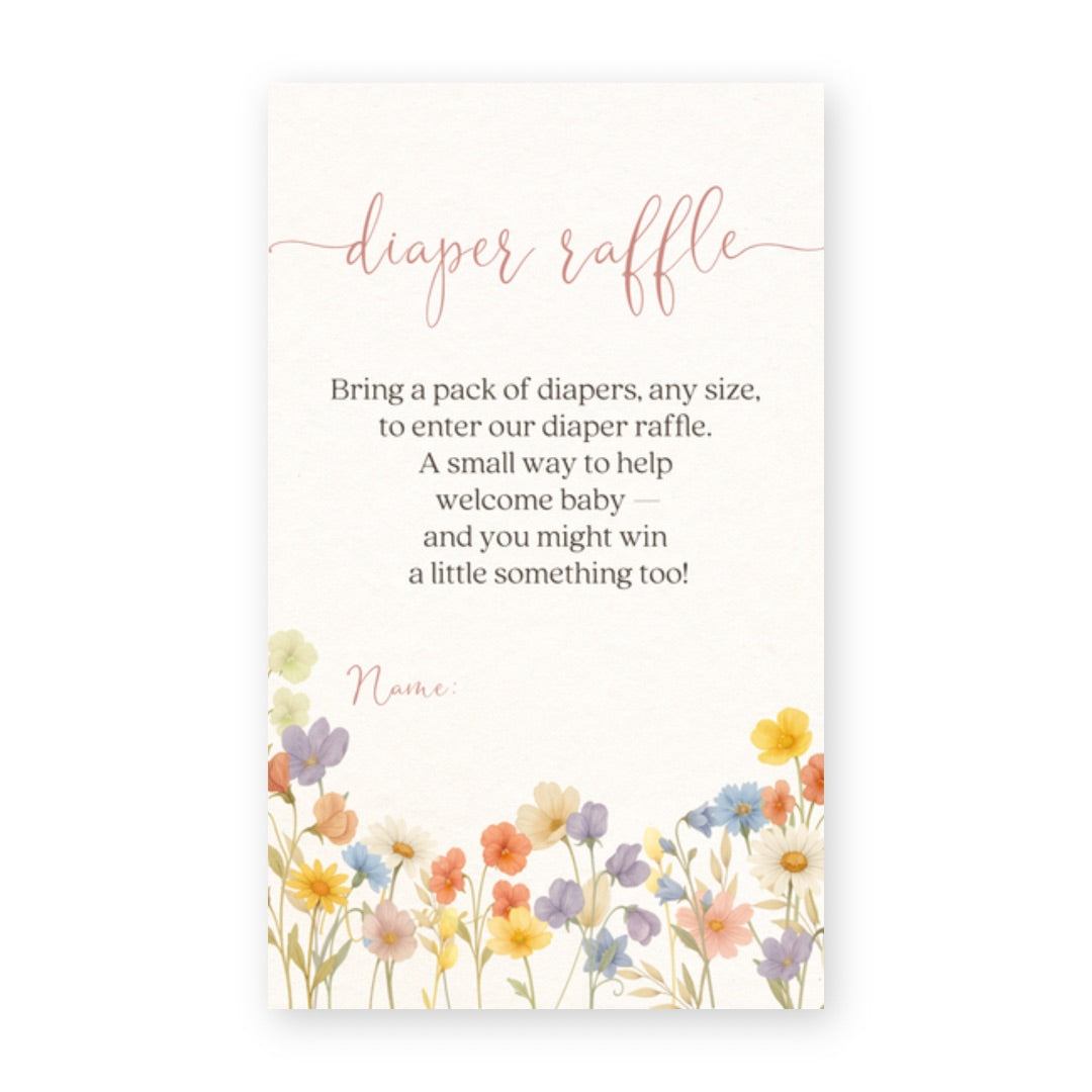 Wildflower Baby Diaper Raffle Ticket
