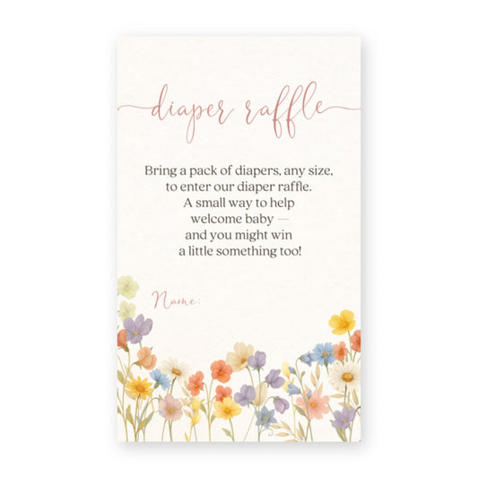 Wildflower Baby Diaper Raffle Ticket