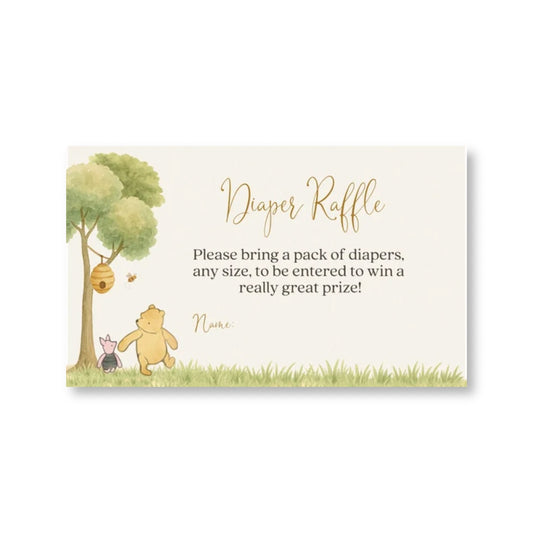 Winnie the Pooh Classic Diaper Raffle Ticket