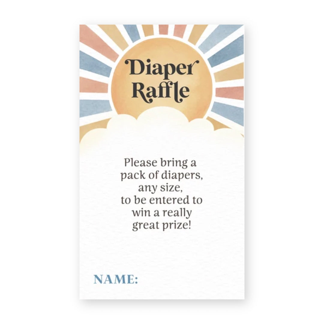 Here Comes the Son Diaper Raffle Ticket