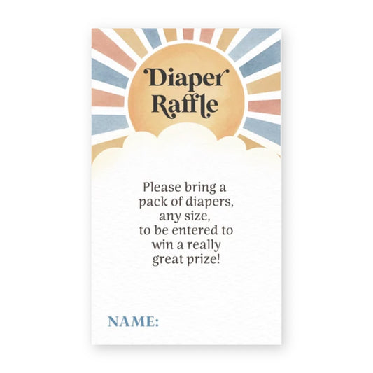 Here Comes the Son Diaper Raffle Ticket