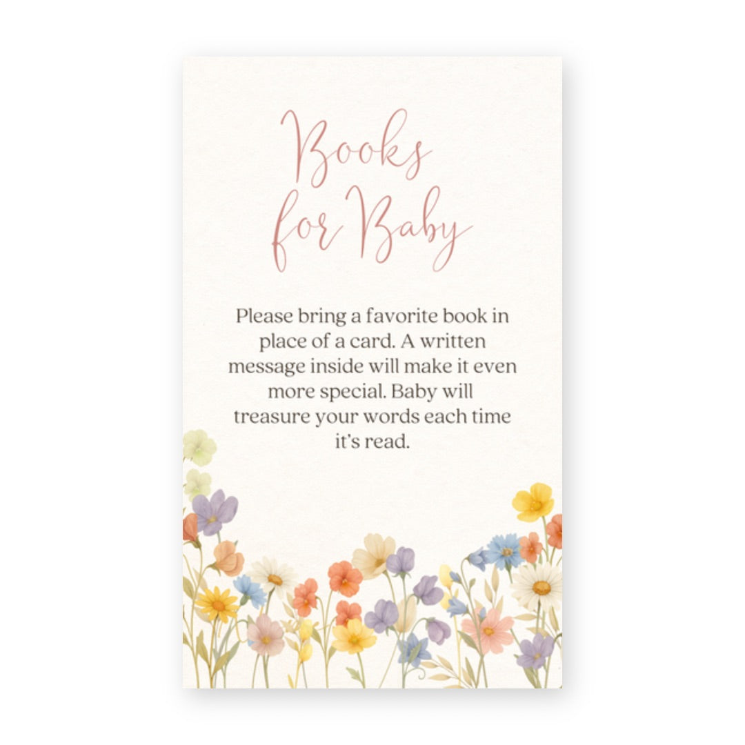 Wildflower Baby Bring a Book Card
