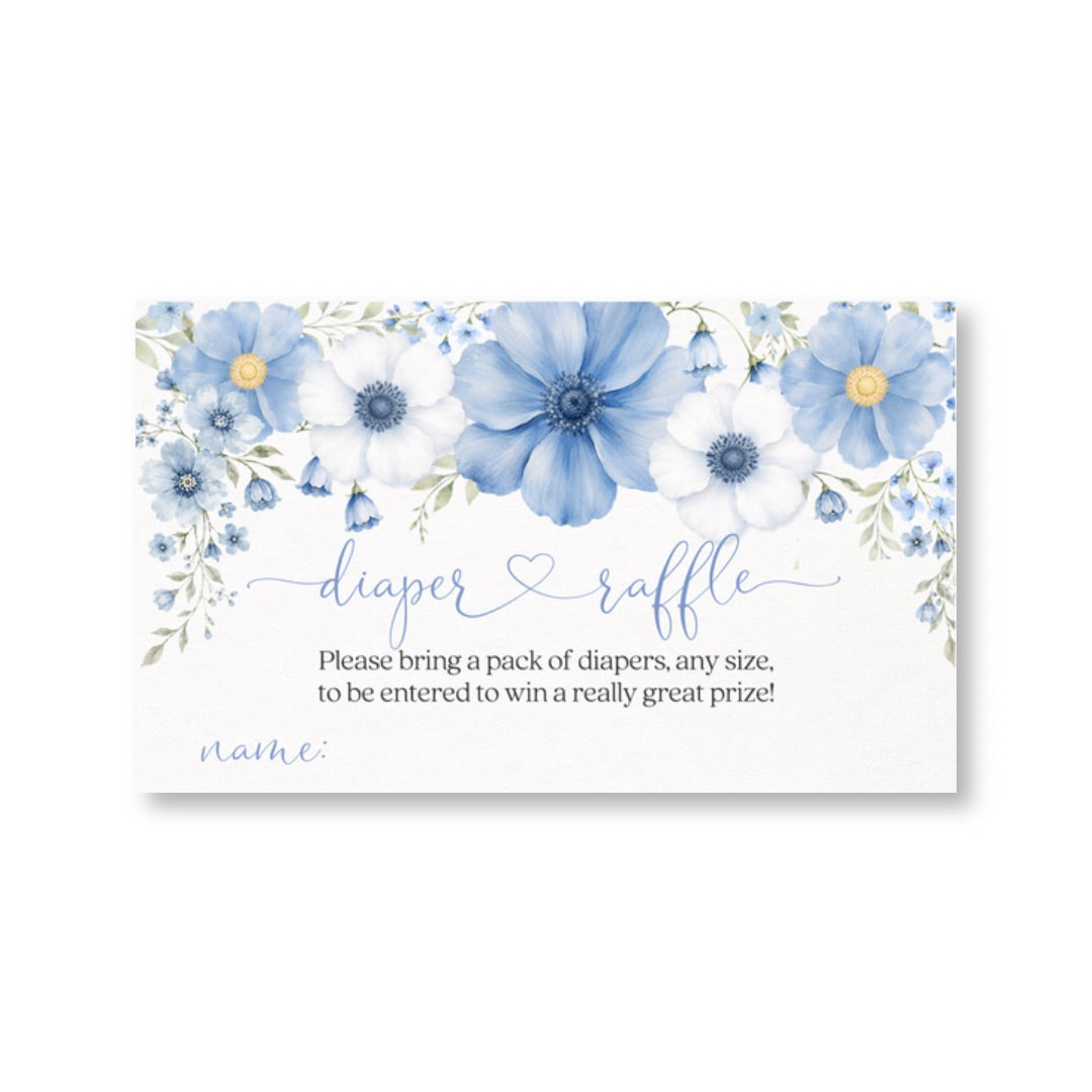 Baby in Bloom Boy Diaper Raffle Ticket