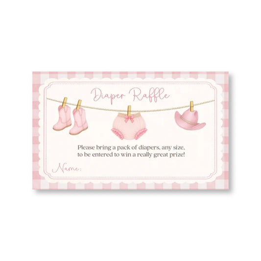 Cowgirl Baby Diaper Raffle Ticket