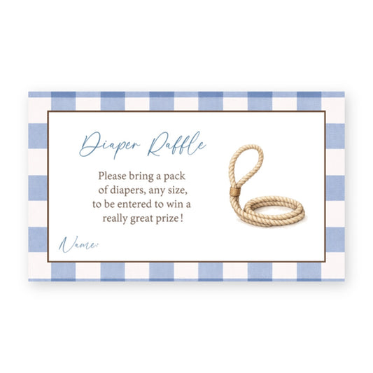 Cowboy Baby Diaper Raffle Ticket