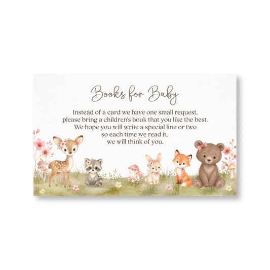 Boho Woodland Bring a Book Card