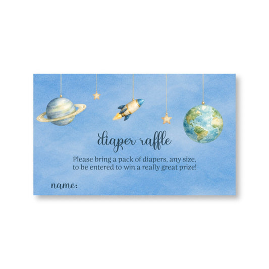 Space Baby Diaper Raffle Ticket