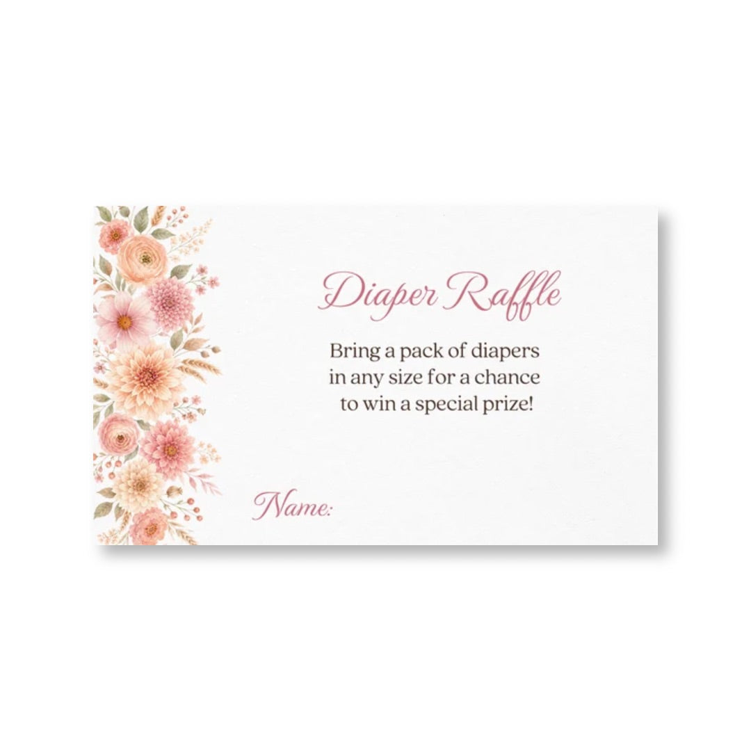 Autumn Baby in Bloom Diaper Raffle Ticket