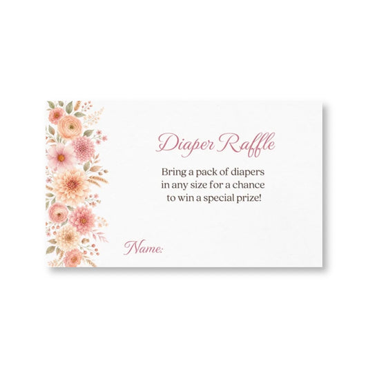 Autumn Baby in Bloom Diaper Raffle Ticket