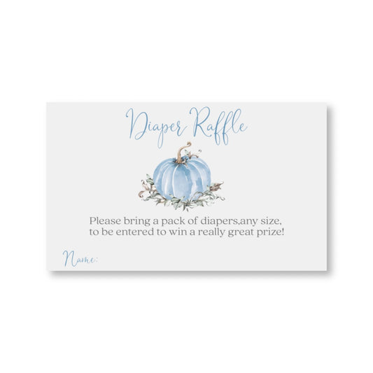 Painted Pumpkin Blue Diaper Raffle Ticket