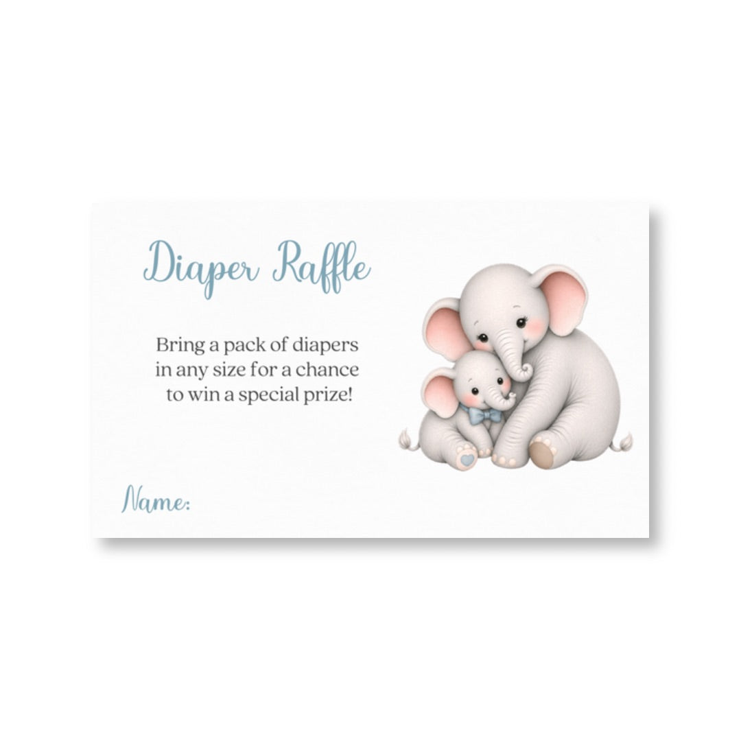 Little Peanut Boy Elephant Diaper Raffle Ticket