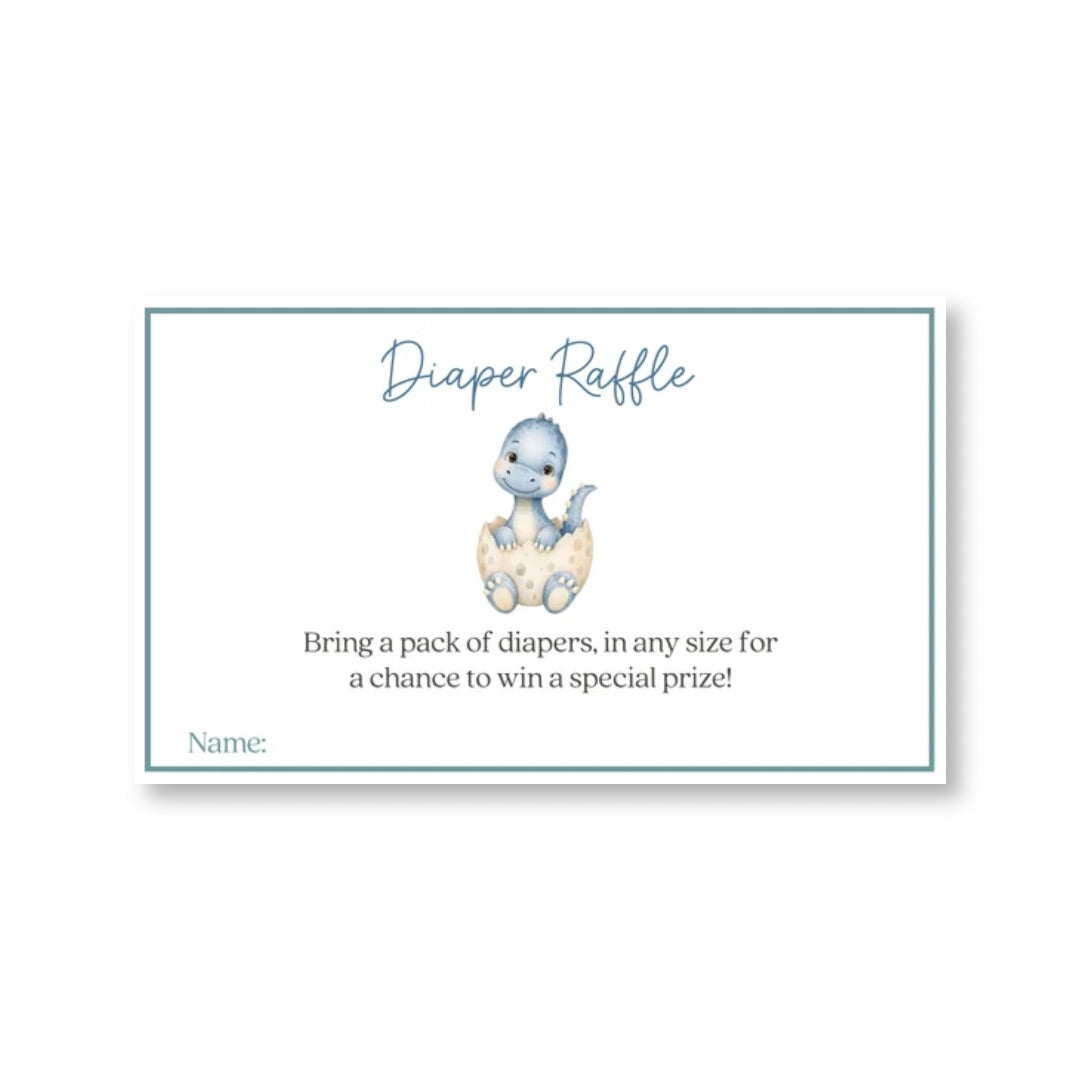 Dinosaur Diaper Raffle Ticket
