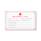 Berry Baby Shower Predictions Card