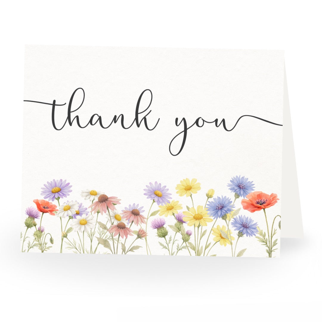Wildflower Bridal Shower Thank You Card