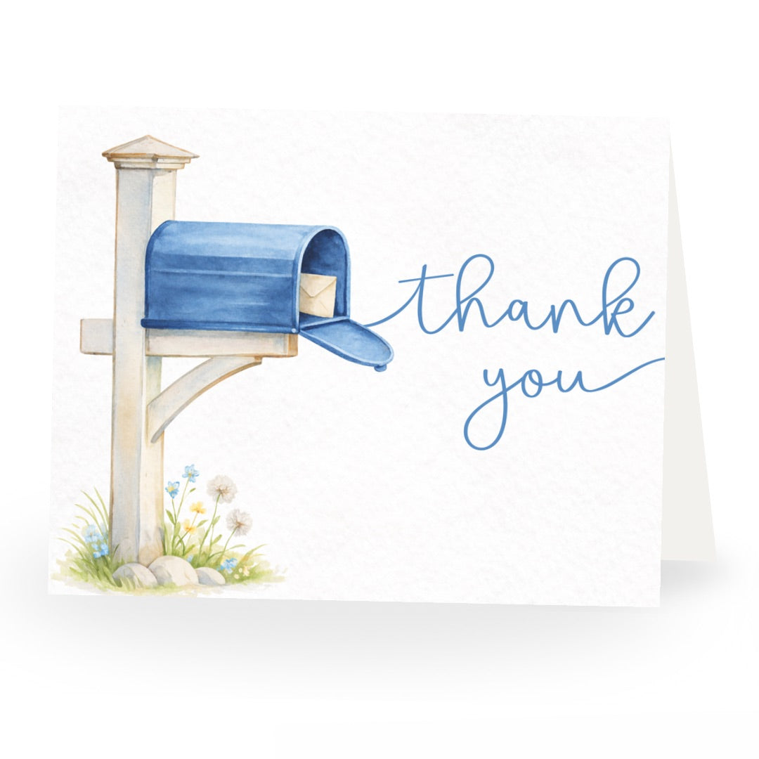 Shower by Mail Blue Baby Shower Thank You Card