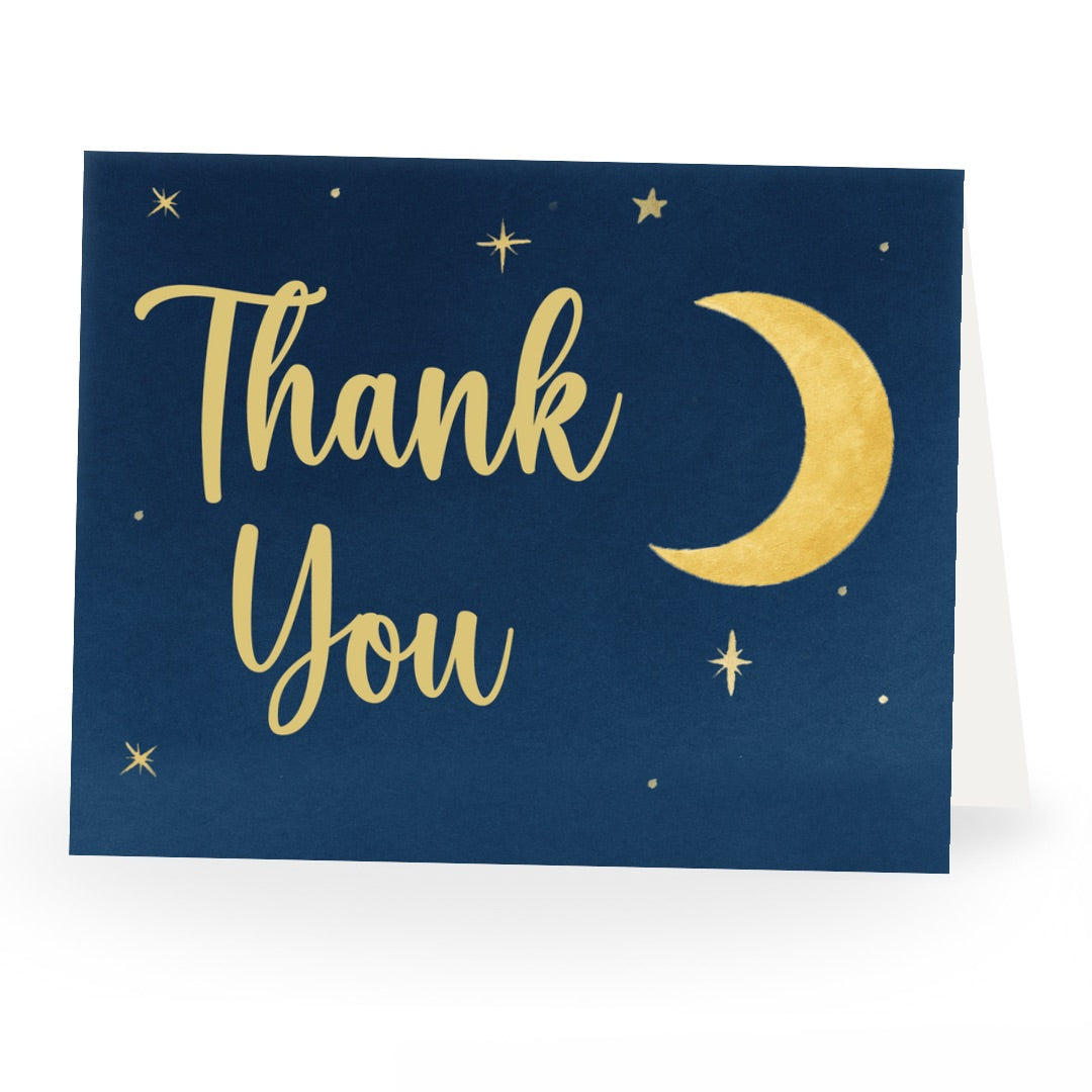 Over the Moon Baby Shower Thank You Card