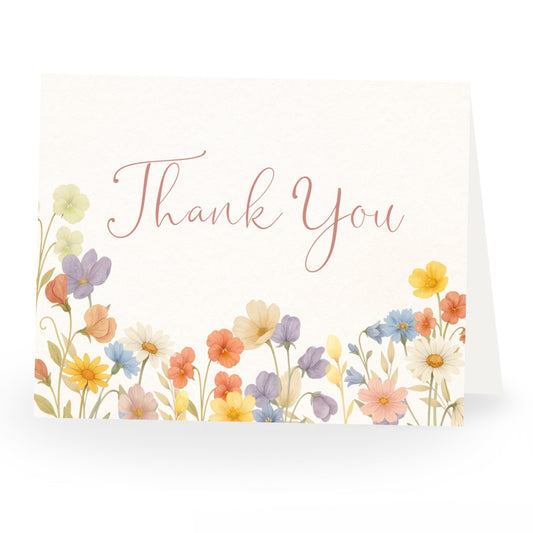 Wildflower Baby Shower Thank You Card