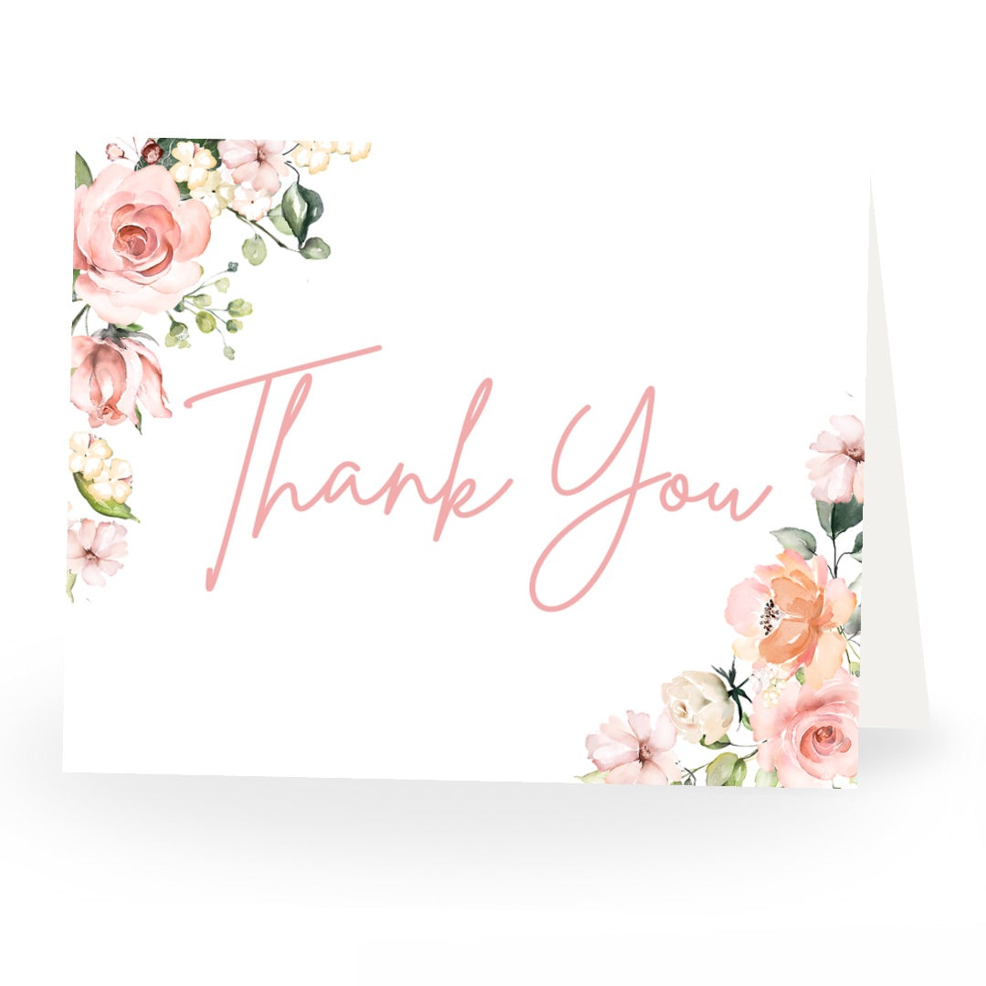 It's A Girl Floral Baby Shower Thank You Card