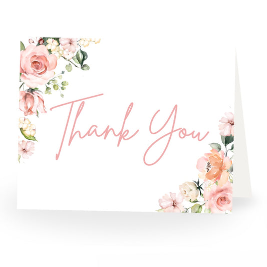 It's A Girl Floral Baby Shower Thank You Card