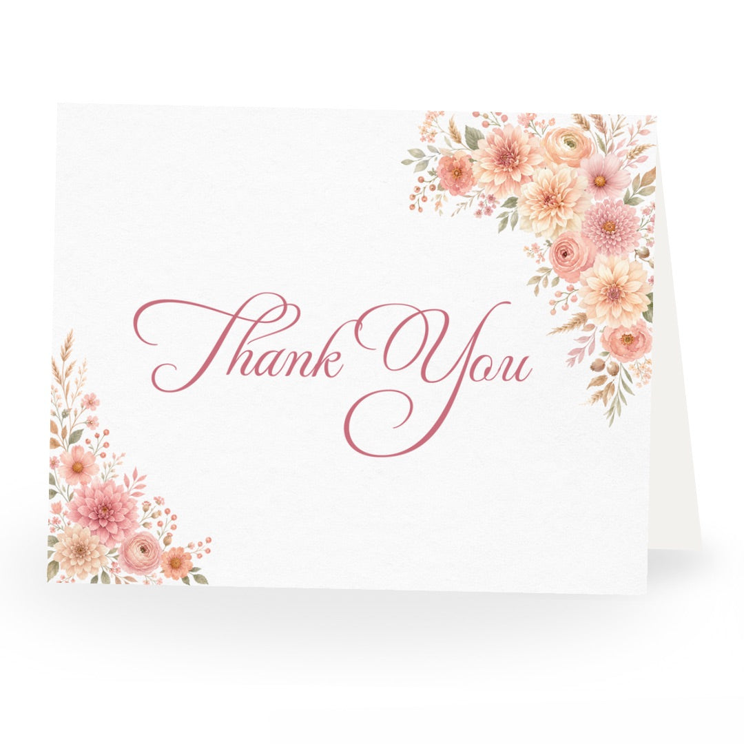 Autumn Baby in Bloom Baby Shower Thank You Card