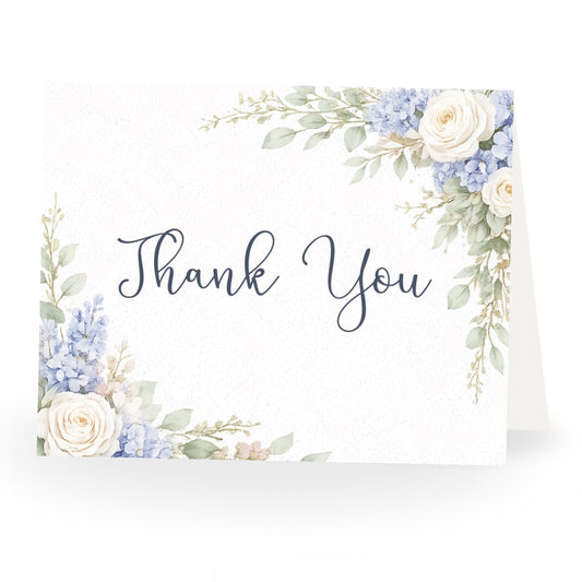 Sage & Blue Blooms Bridal Shower Thank You Card