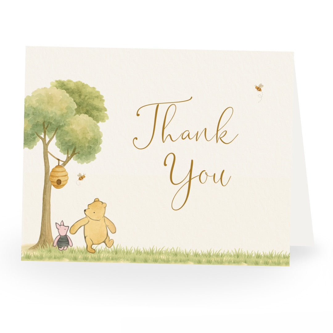 Winnie the Pooh Classic Baby Shower Thank You Card