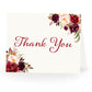 Burgundy Blooms Bridal Shower Thank You Card