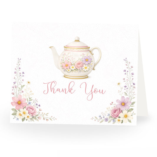 Garden Tea Party Bridal Shower Thank You Card
