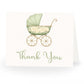 Vintage Sage & Ivory Carriage Thank You Card