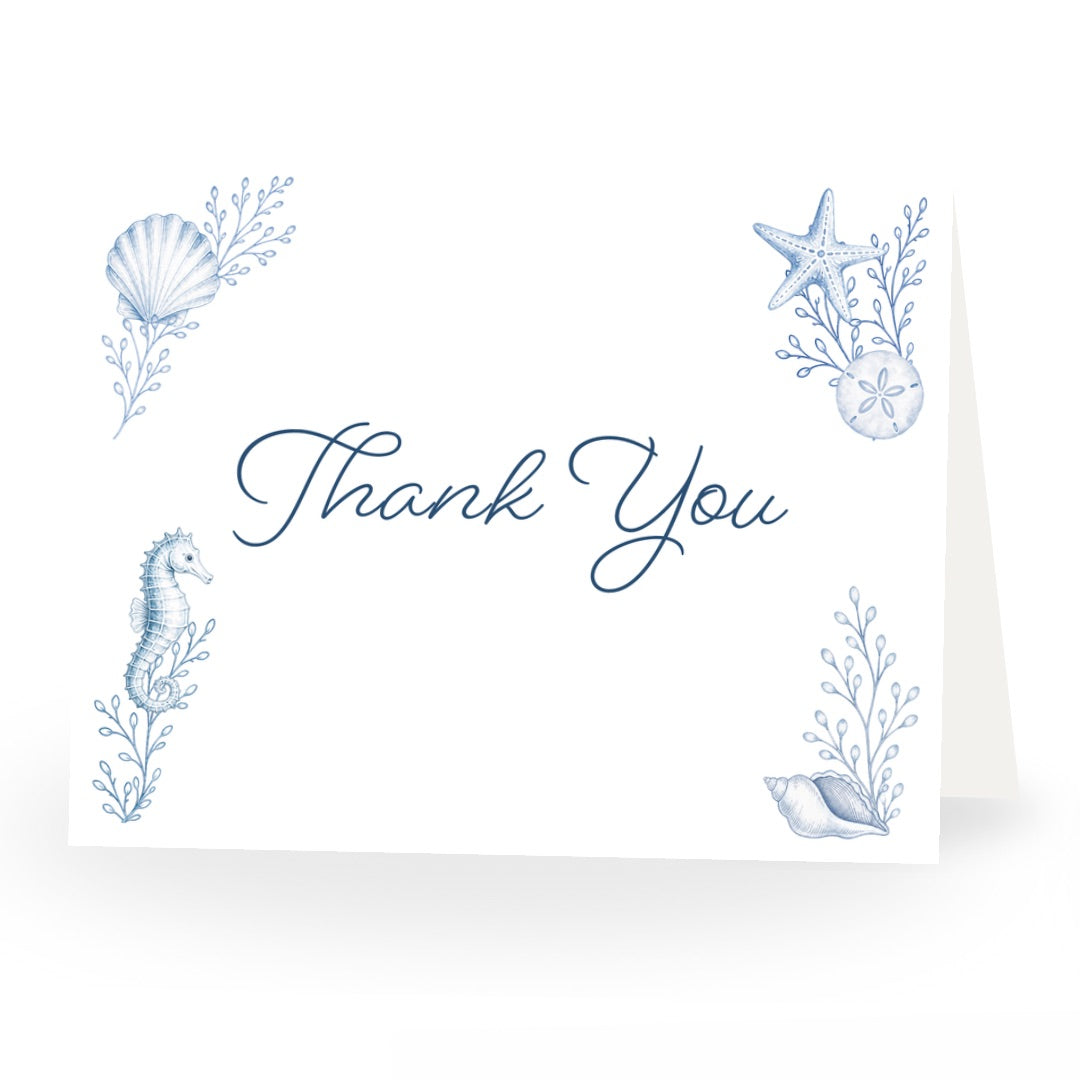 Coastal Bridal Shower Thank You Card